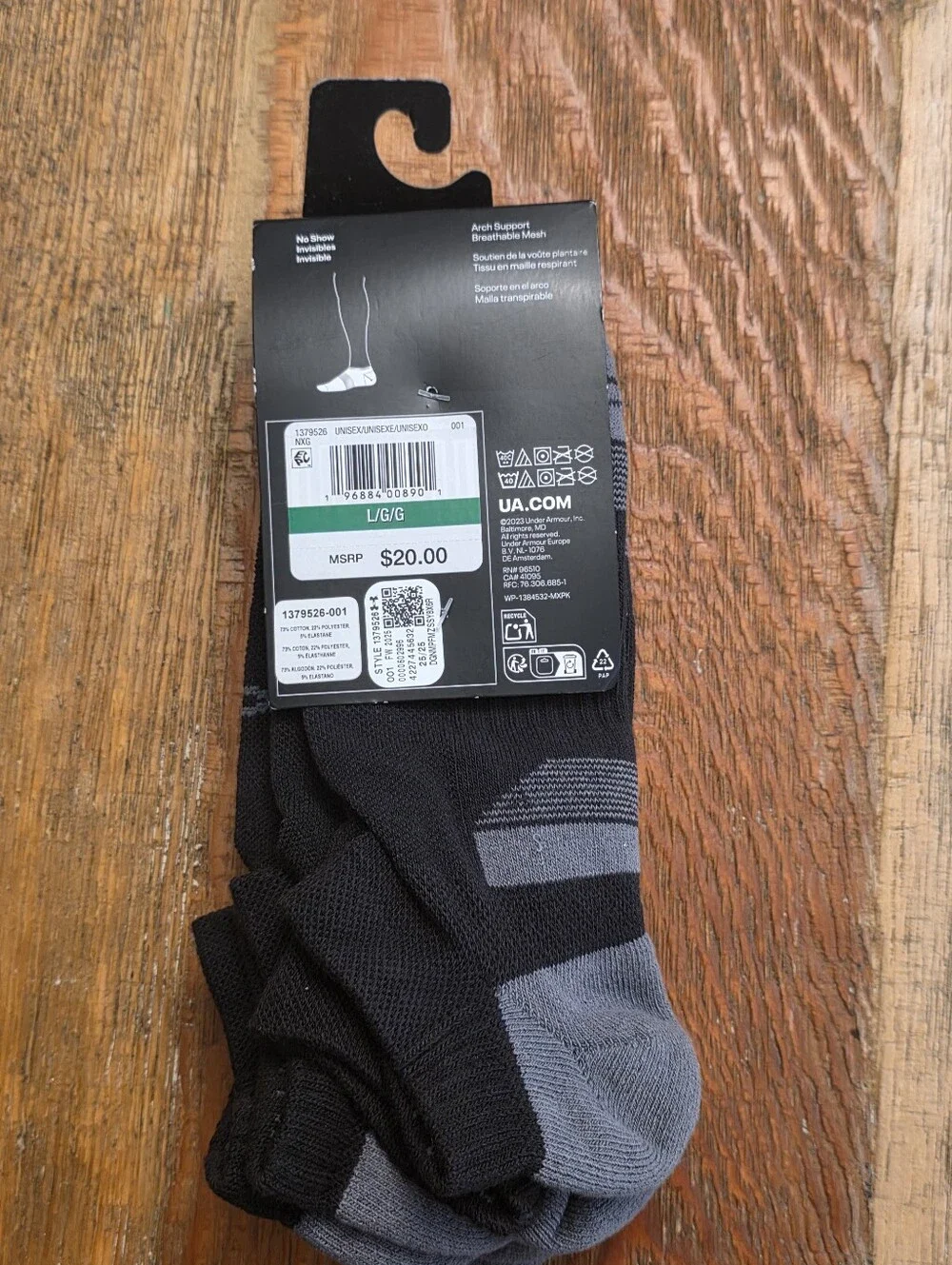 Under Armour Black and Gray Athletic Crew Socks - 3 Pack